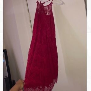 FP Red Lace Fitted Dress